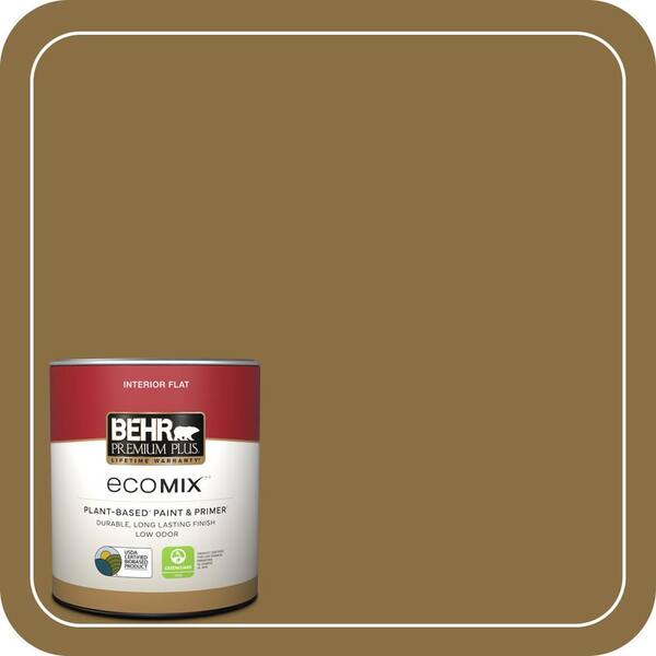 1 qt. #330F-7 Nutty Brown Flat EcoMix Plant-Based Interior Paint & Primer