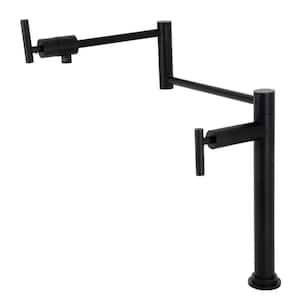 Manhattan Deck Mount Pot Filler Faucet in Matte Black