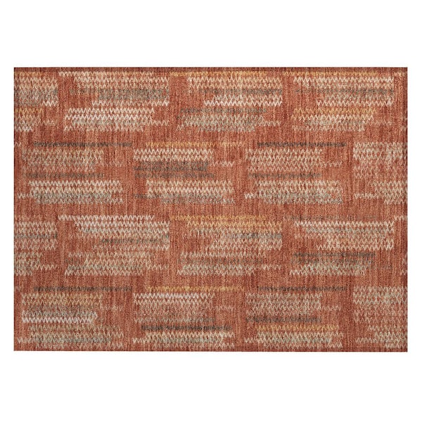 Chantille Machine Washable Indoor/Outdoor Abstract ACN2887 Paprika 2 ft. x 3 ft. Accent Rug