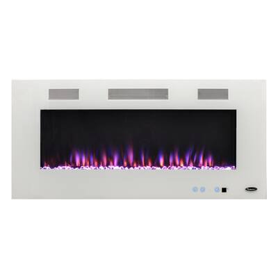 Premium 50 in. Wall-Mount Electric Fireplace in White