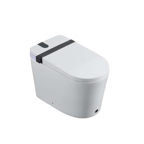 Naby Elongated White Smart Toilet Bidet 1.28 GPF w/ Night Light and Warm Water and Dryer, Side Knob with Multipe Control