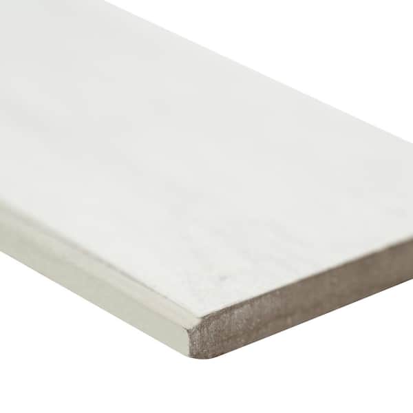 MSI Durban White 3 in. x 24 in. Matte Porcelain Bullnose Wall Tile Trim (24 lin. ft/Case)