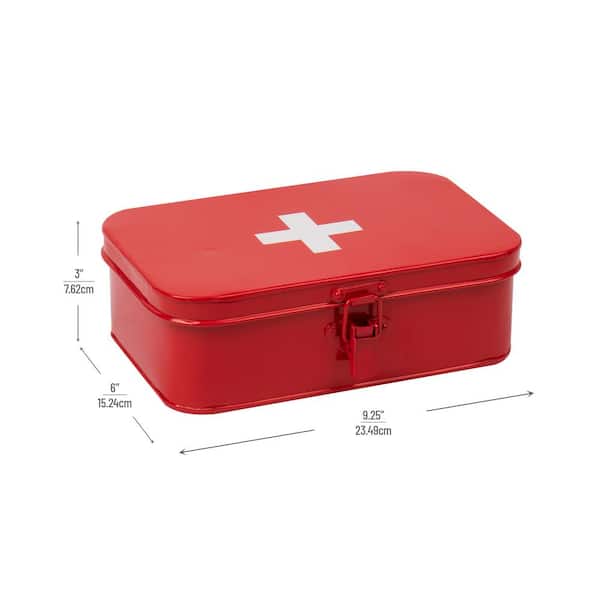 Mind Reader 1-Piece First Aid Kit Storage Box Emergency Kit Medical Supply  Organizer in Red 1AIDBASE-RED - The Home Depot