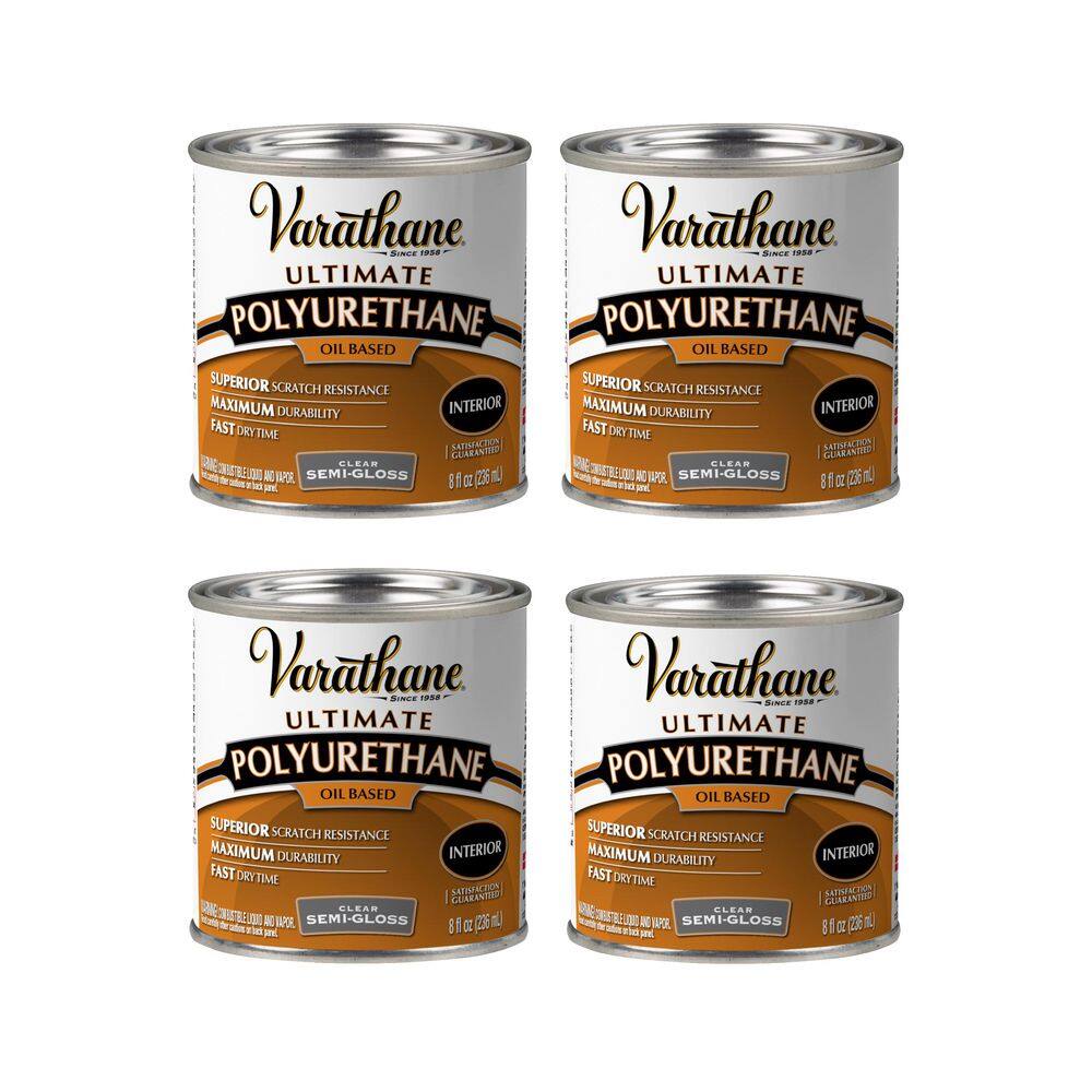 8 Ounce Clear Semi-Gloss Oil-Based Interior Shellac, Lacquer & Polyurethane (4-Pack) price history on PriceWatchPro