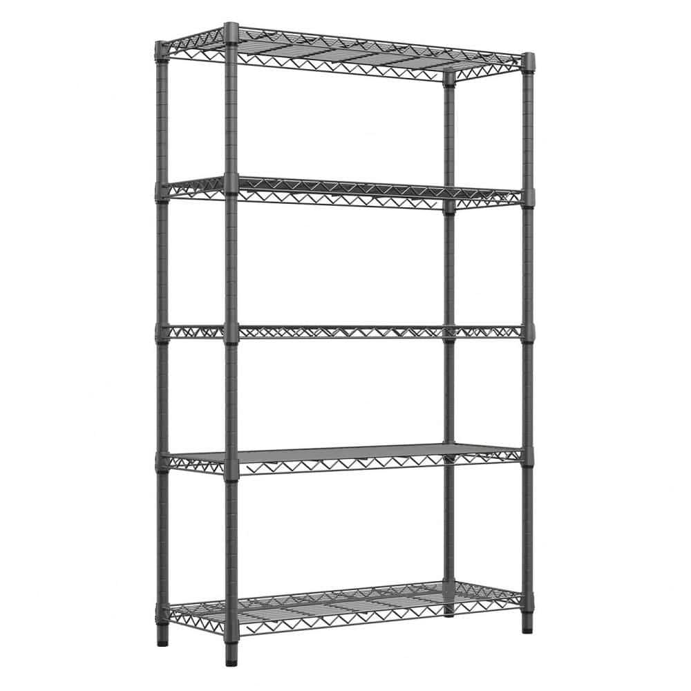 5 Tiers Steel Adjustable Garage Storage Shelving Unit in Black (47.2 in. W x 72.4 in. H x 17.7 in. D) price history on PriceWatchPro