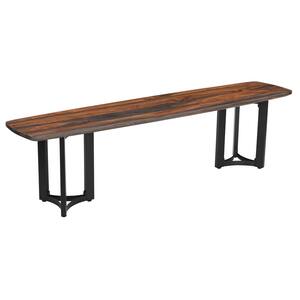 Greystone and Black Powdercoat Dining Bench 70 in .