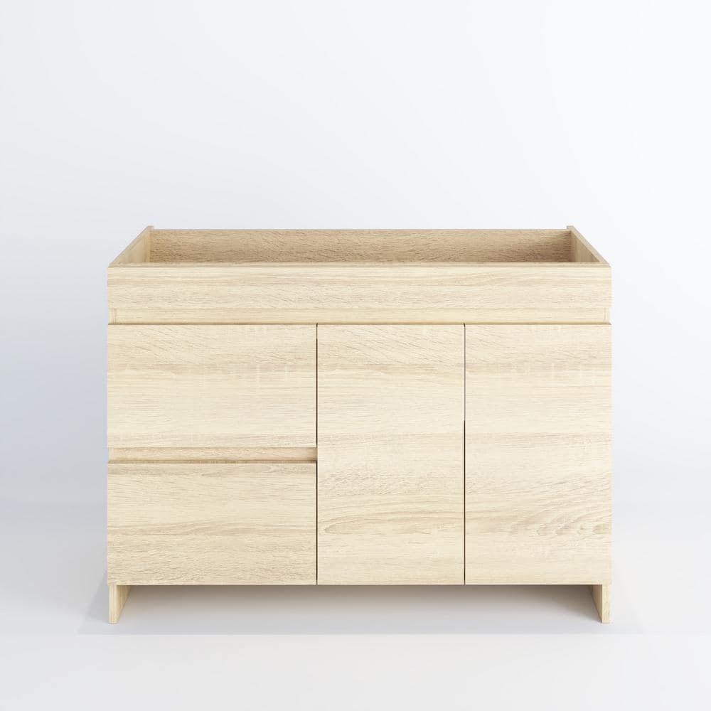 Cinnamon 48" White Oak Freestanding Bathroom Vanity Base