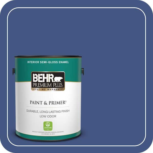 BEHR PREMIUM PLUS 1 gal. #S-H-600 Sailor Semi-Gloss Enamel Low Odor Interior Paint & Primer