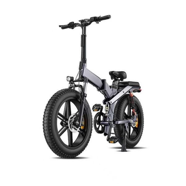 electric bicycle removable battery Zeus & Ruta 20 in. 750-Watt Folding Electric Bike Fat Tire 48-Volt 13 Ah Lithium Removable Battery for Adults in Grey
