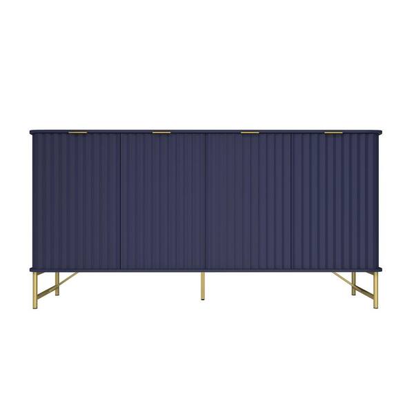 Clihome 2-Door Cabinets 31.5-in W x 32-in H Wood Composite Blue Freestanding Utility Storage Cabinet