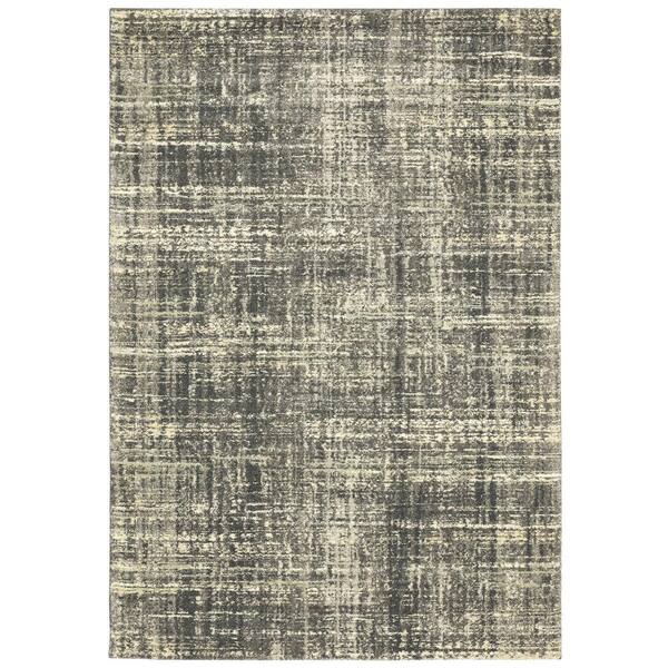 AVERLEY HOME Asbury Charcoal/Beige 10 ft. x 13 ft. Industrial Distressed Abstract Polypropylene Indoor Area Rug