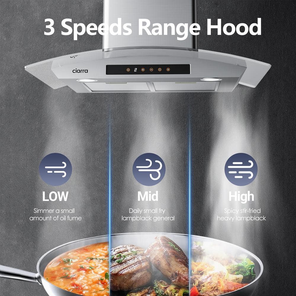 30-Inch Stainless Steel Wall Mount Convertible Range Hood