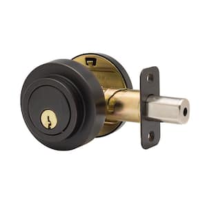 Comtemporary Round Single Cylinder Tuscan Bronze Deadbolt