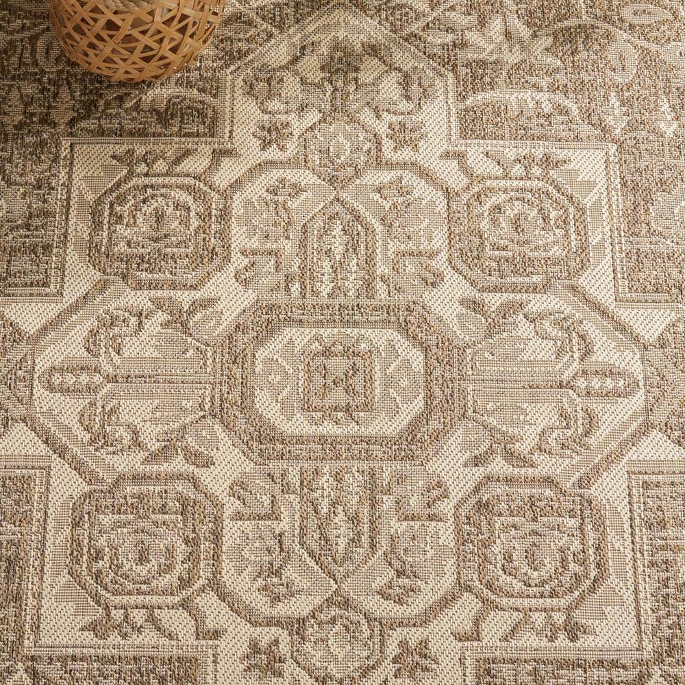 Cream Beige Synthetic Non-slip Indoor/Outdoor Area Rug, 2'2" x 4'