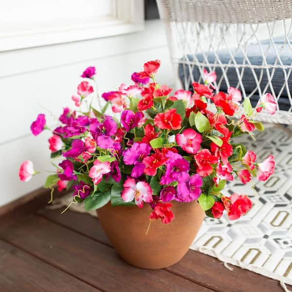 5 in. Artificial Hibiscus Flowers UV Resistant Silk Tropical Plant