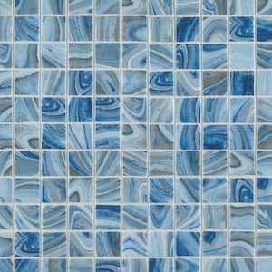 Rapids Belize 12.24 in. x 12.24 in. Polished Glass Floor and Wall Mosaic Pool Tile (1.04 sq. ft./Sheet)