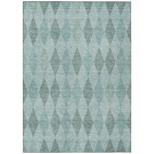 Addison Rugs Chantille ACN561 Teal 10 ft. x 14 ft. Machine Washable Indoor/Outdoor Geometric Area Rug