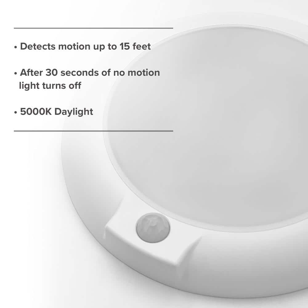 6-Inch White Aluminum LED Motion Sensor Ceiling Light