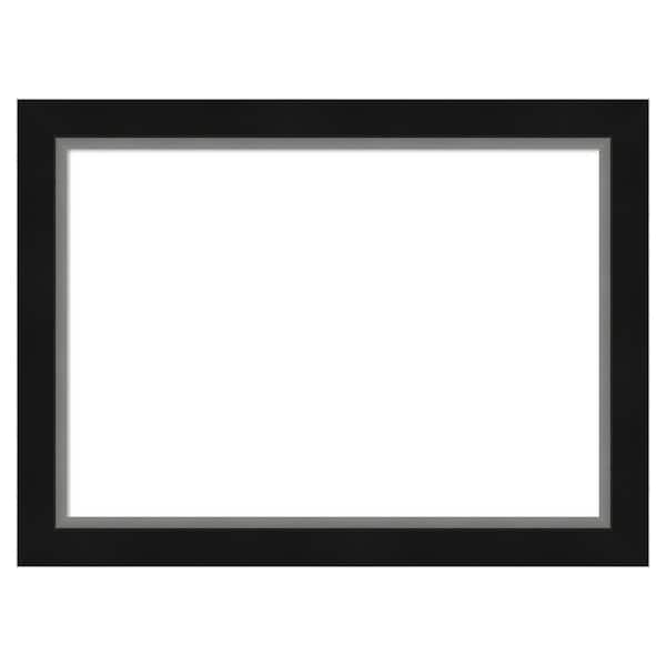 Amanti Art Eva Narrow Black Silver23 in. x 17 in. Polystyrene Framed Dry Erase Magnetic Memo Board