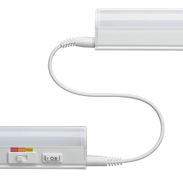 thumbnail image 2 of Dimmable Hardwired Under Cabinet LED Lighting - Linkable - UL Listed - Edge Lit Technology - Warm White - 2700K - White Finished 8" To 48" 32 Inch 2 of 9