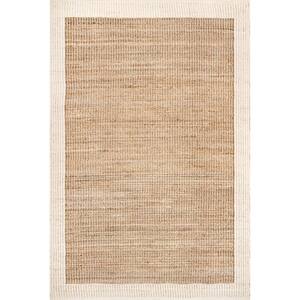 Maisy Jute and Cotton Border Flatweave Ivory 8 ft. x 10 ft. Area Rug