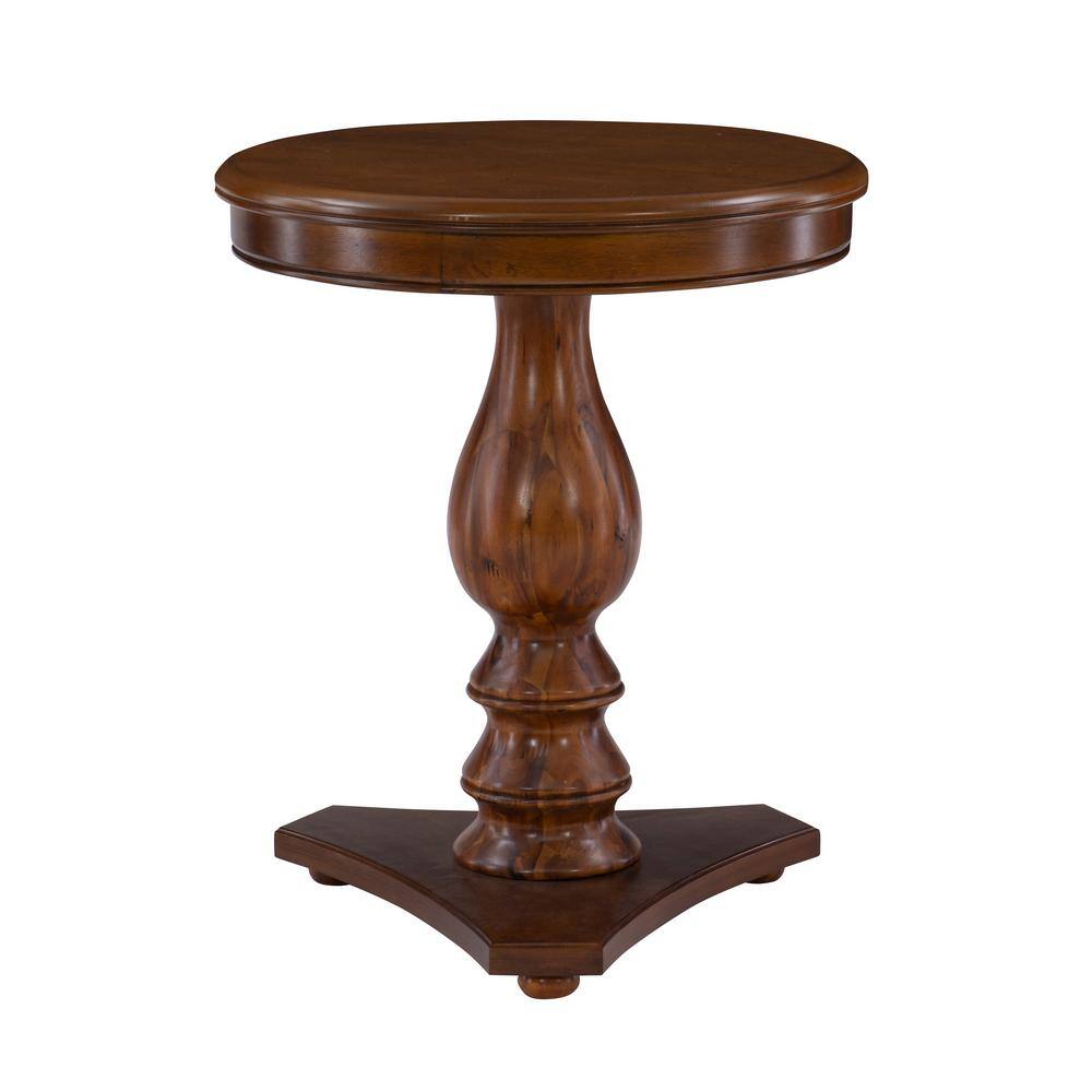 Powell Company Rachel 20 in. W Hazelnut 24 in. H Round Wood End Table HD221813 The Home Depot