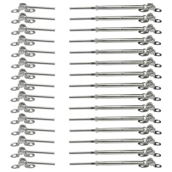 Cable Railing Hardware Kit 1/8 Stainless Steel Adjustable Angle T316 Marine Grade for Railing System 20 Pairs