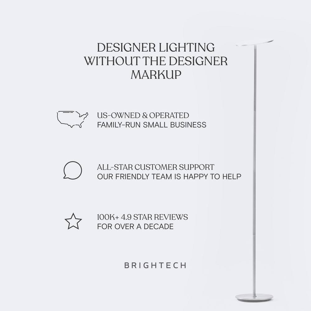 Brushed Nickel 67" LED Torchiere Floor Lamp with Voice Control