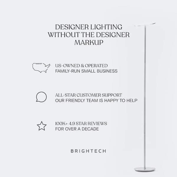 Brightech Sky Flux 67 in. Brushed Nickel Industrial 1-Light