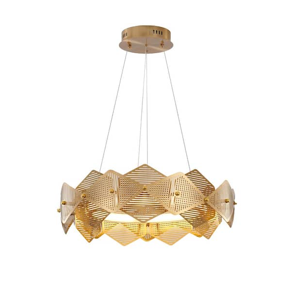 Unbranded Jieve 1 light Non-Dimmable Integrated LED Brass No Decorative Accents Tier Linear Shape Chandelier for Dining Room