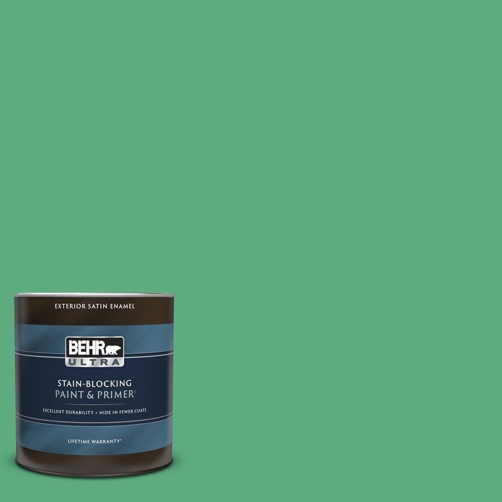 BEHR ULTRA 1 qt. T144 Edgewater Satin Enamel Exterior Paint & Primer