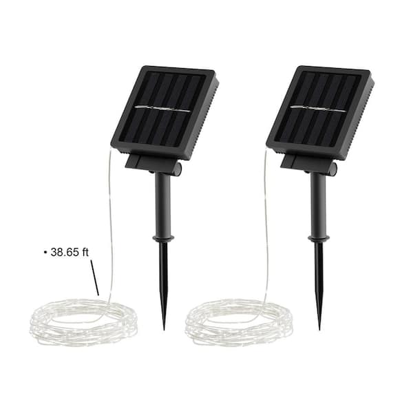 Pure Garden 200-Light 38.65 ft. Solar Integrated LED String Lights in Cool White