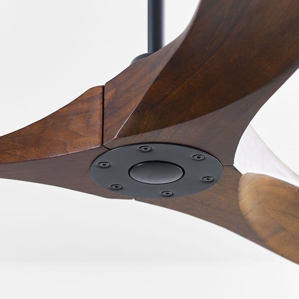 Maverick Max 70 in. Indoor/Outdoor Matte Black Ceiling Fan with Dark Walnut Balsa Blades, DC Motor and Remote Control