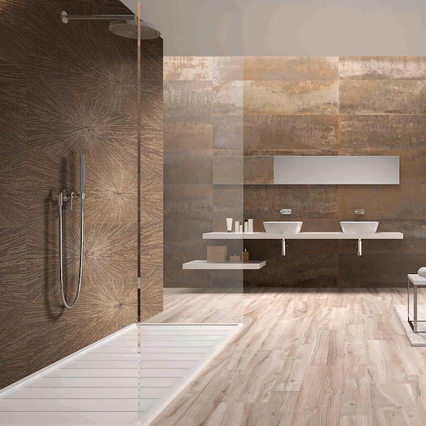 Voyager Starburst 12 in. x 48 in. Copper Porcelain Wall Tile (7.74 sq. ft./ Case)