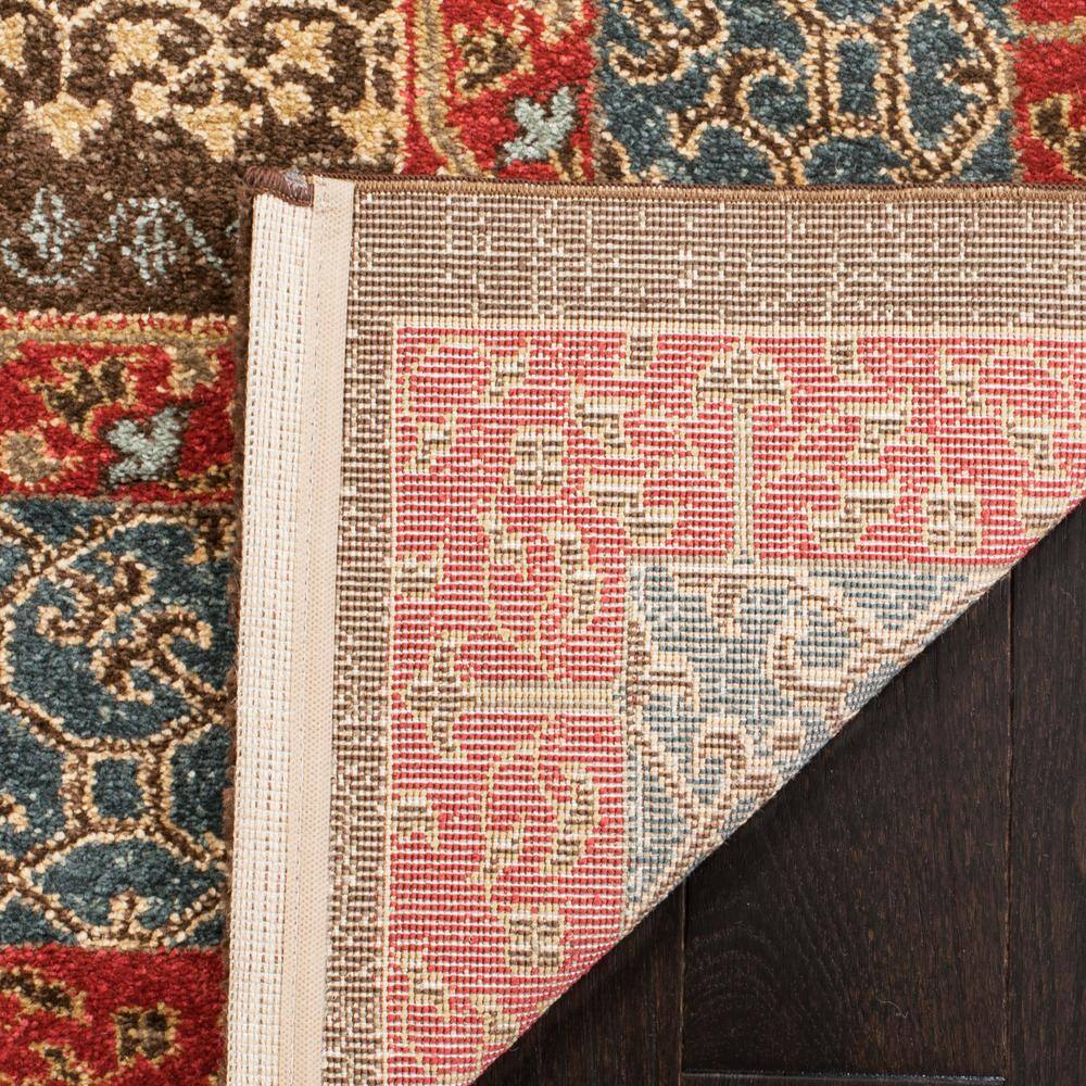Navy and Red Synthetic Rectangular Persian Style Area Rug