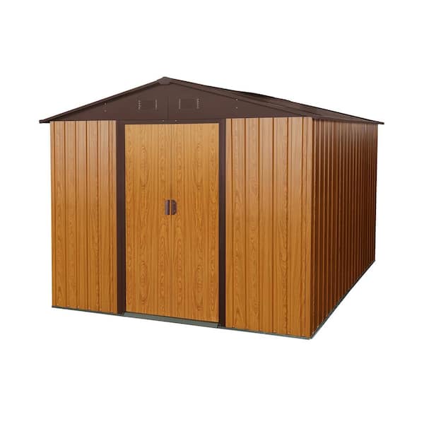 JimsMaison 10 ft. W x 8 ft. D Metal Shed with Floor Base(80 sq. ft.)