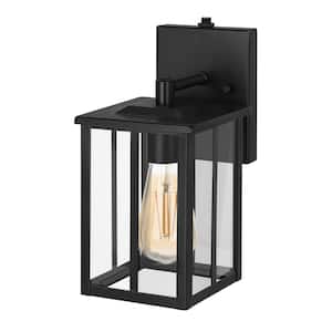 Black Dusk to Dawn Outdoor Hardwired Wall Lantern Sconce with No Bulbs Included