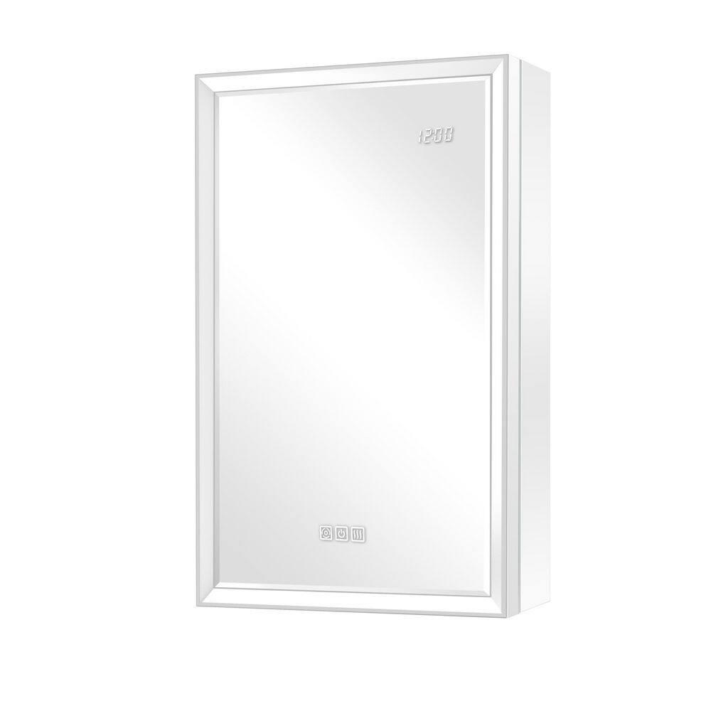 Anglora 20in. W x 32in. H Beveled Rectangular Recessed/Surface Wall Medicine Cabinet with Mirror andLight(Side Mirror)-R price history on PriceWatchPro