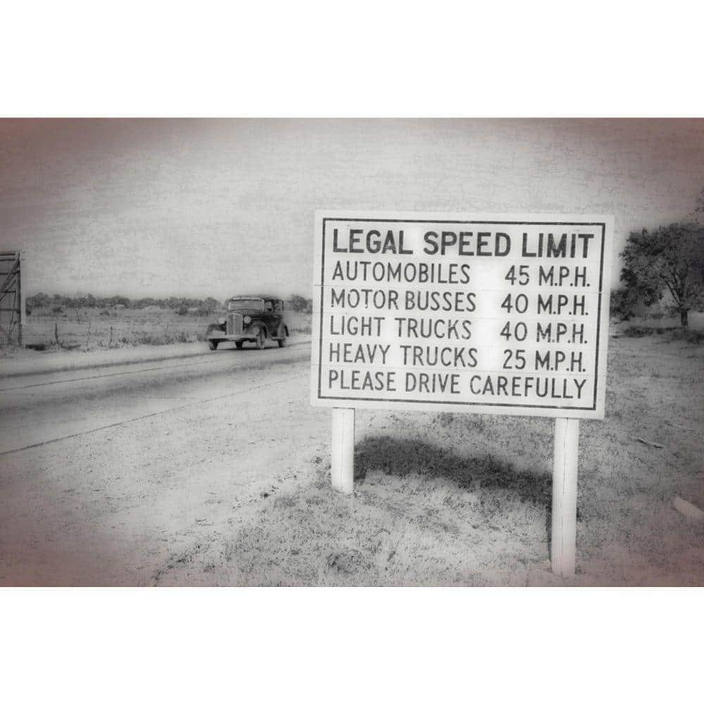 Waco Highway Sign by Grotto Studios 1 Piece Unframed Canvas Drawing Print 24 in. x 36 in. price history on PriceWatchPro