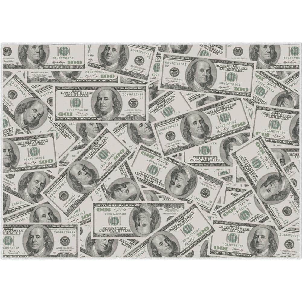 Money Dollar Front 2006A Novelty Printed Green 5 ft. x 7 ft. Area Rug price history on PriceWatchPro