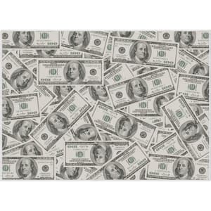 Money Dollar Green 9 ft. 10 in. x 13 ft. Front 2006A Novelty Printed Area Rug