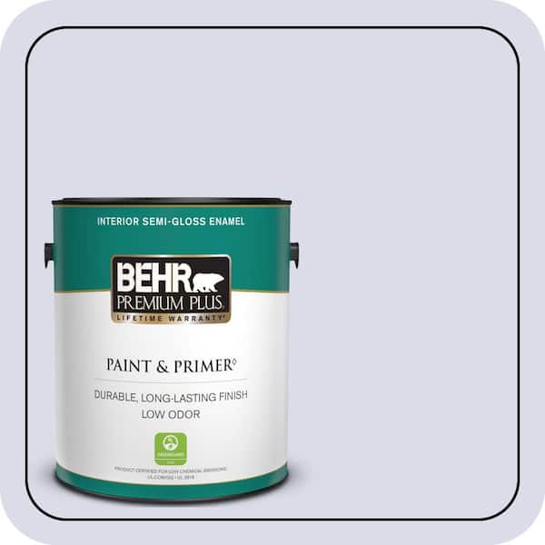 BEHR PREMIUM PLUS 1 gal. #610A-2 Crocus Petal Semi-Gloss Enamel Low Odor Interior Paint & Primer