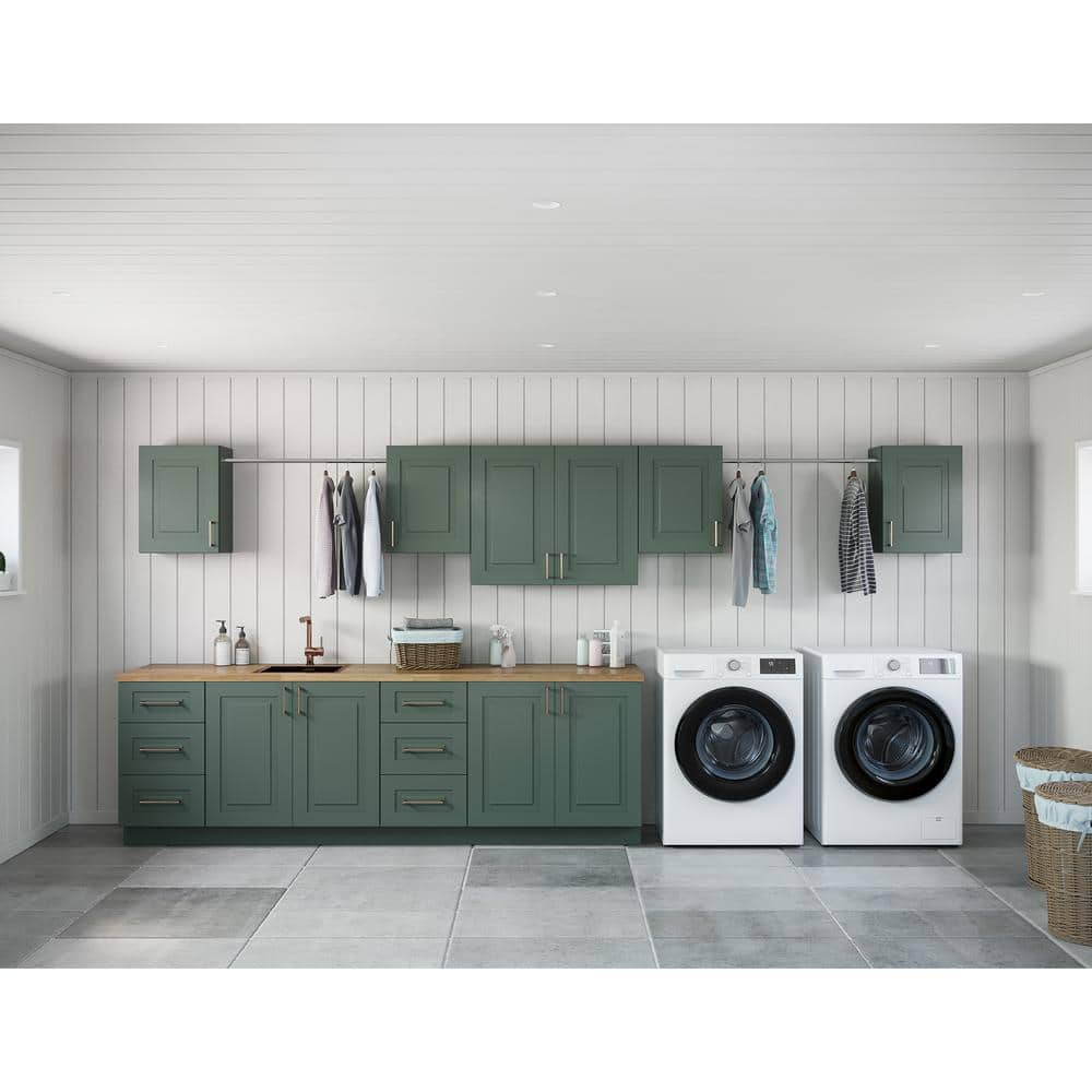 Greenwich Aspen Green Plywood Shaker Stock Ready to Assemble Kitchen-Laundry Cabinet Kit 24 in. x 84 in. x 178 in. price history on PriceWatchPro