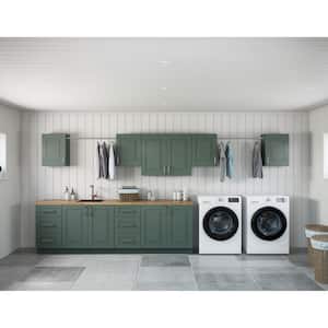 Greenwich Aspen Green Plywood Shaker Stock Ready to Assemble Kitchen-Laundry Cabinet Kit 24 in. x 84 in. x 178 in.
