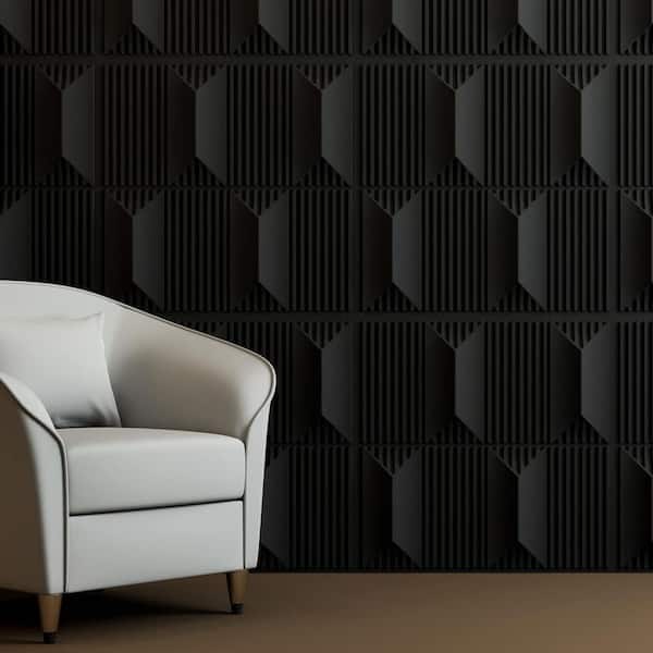 Black 3D Textured Wallpaper Panel Pack of 12