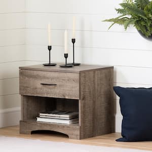 Step One 1-Drawer Weathered Oak Nightstand (22.25 in. W x 19.75 in. H)