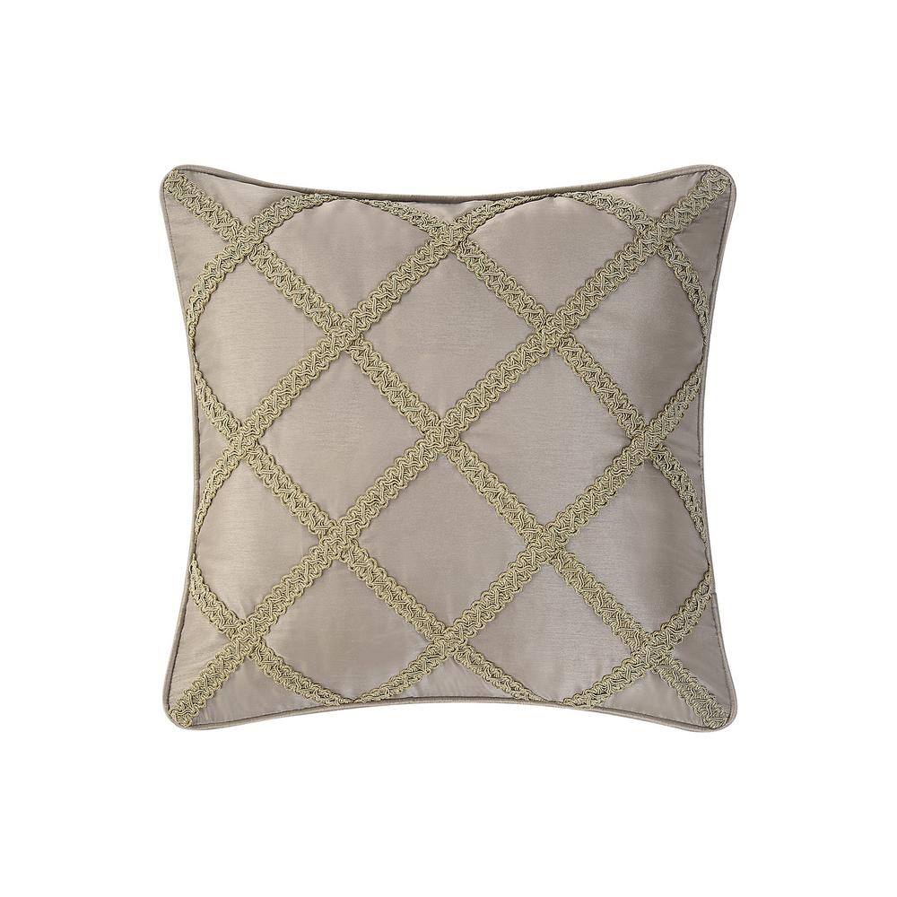 Taupe Jacquard and Taped Decorative Pillow Set