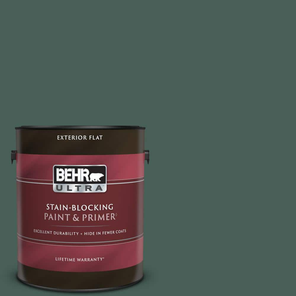 BEHR ULTRA 1 gal. M440-7 Rainforest Flat Exterior Paint & Primer 485301 -  The Home Depot