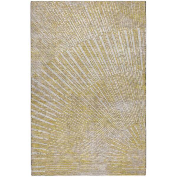 Dream Shag Premium Machine Washable Abstract ADS542 Wheat 8 ft. x 10 ft. Area Rug