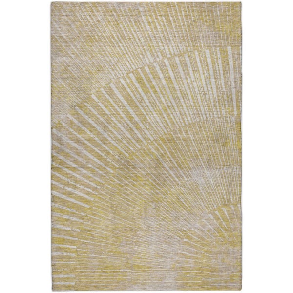 Dream Shag Premium Machine Washable Abstract ADS542 Wheat 9 ft. x 12 ft. Area Rug
